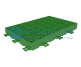 Эко Супер (зеленая) газонная решетка из пластика Gidrolica 40*60*6,4 см
